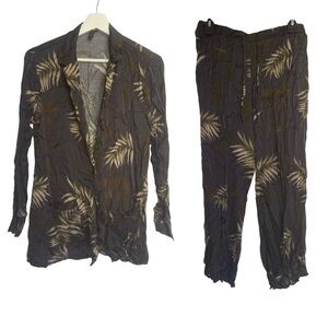 Intimissimi Palm Tree Robe with Pants matching Set size M/L